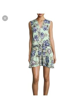 Alice + Olivia Mint Green Floral Mini Dress